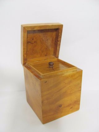 Vintage Karelian Birch Wood Tea Box Caddy Ussr Kiev Ukraine 1972