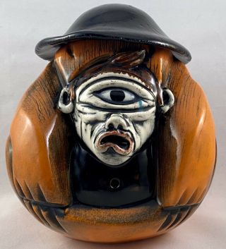 Munktiki Tiki Mug One Of A Kind Coconut Monkey Wearing Cyclops Mask - Rare
