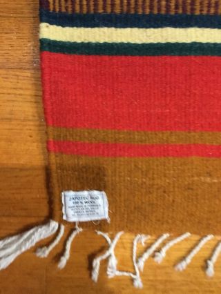 Zapotec Rug 100 Wool Handmade Mexico - 56” X 30” 2