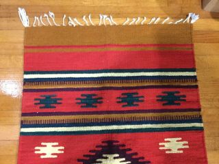 Zapotec Rug 100 Wool Handmade Mexico - 56” X 30” 3