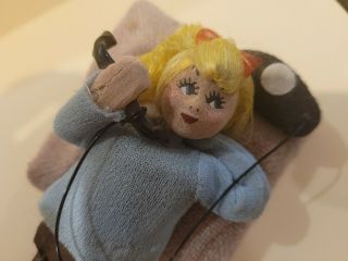 Set Of 2 Vintage Doll Pillow Telephone 50 