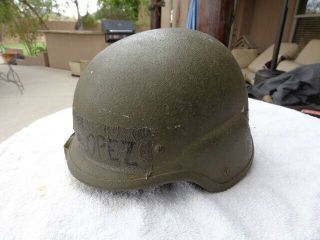 Vintage Us Military Pasgt Helmet Made With Kevlar.