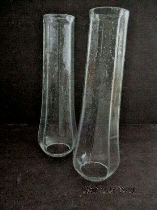 Antique Blown Bubble Glass Lamp Bases 10 1/4 " Tall