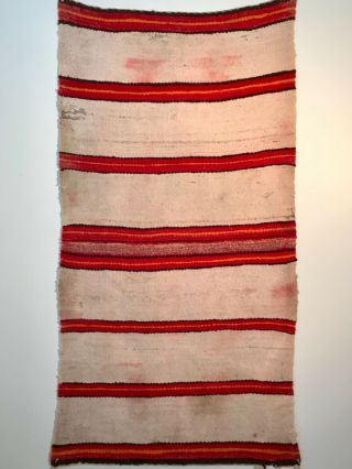 Historic Navajo Double Saddle Blanket,  Colorful Classic Banded Design,  C1890,  Nr