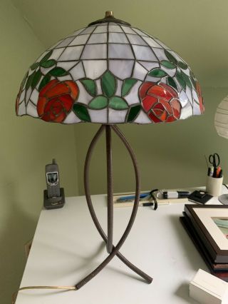Tiffany - Style Lamp Shade - 16”; Floral Stained Glass,  Fully Leaded