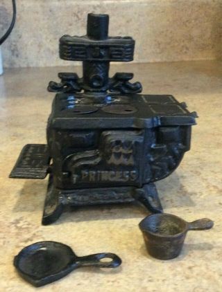 Vintage Toy Princess Cast Iron Miniature Wood Cook Stove