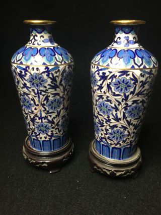 A Matching Vintage Chinese Cloisonne Vases