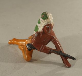 Vintage Lead Figure Native American Indian 1 /2 " Tall X 2 1/4 " Long