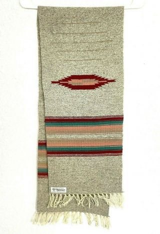 Ortegas Wool Hand Woven 60 x 11 Aztec Chimayo Mexico Table Runner Blanket 2