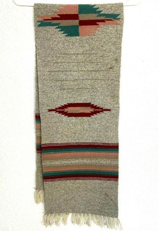 Ortegas Wool Hand Woven 60 x 11 Aztec Chimayo Mexico Table Runner Blanket 3