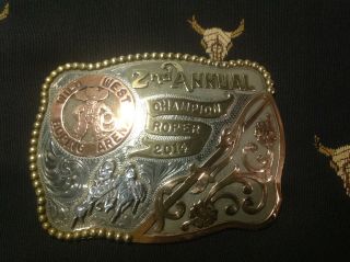 Champion Trophy Team Roping Rodeo Belt Buckle