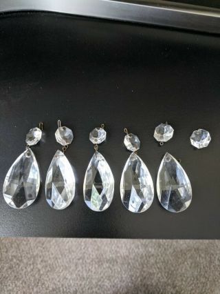 Antique Crystal Glass Bobeches Canopy Teardrops CHANDELIER LAMP PARTS 2
