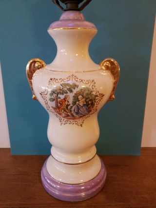 Vintage Victorian Style Colonial Urn Shaped Ceramic Table Lamp