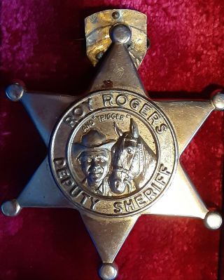 1950 Roy Rogers Deputy Sheriff Badge With Whistle Quaker Oats Cereal Premium