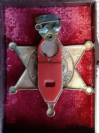 1950 Roy Rogers Deputy Sheriff Badge with Whistle Quaker Oats Cereal Premium 2
