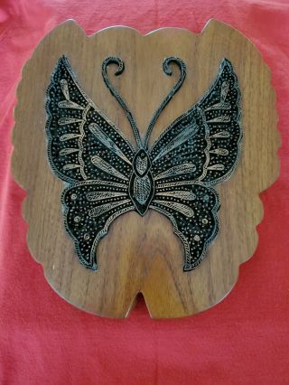 Copper Batik Chop Stamp Butterfly x 7 