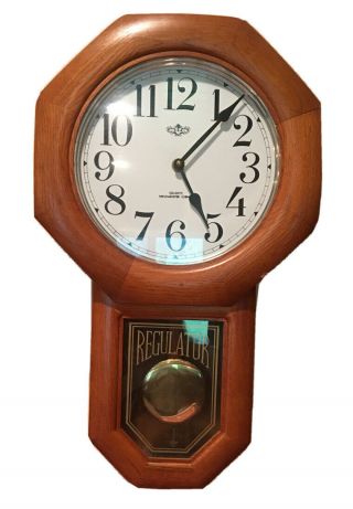 D&a 31 Day School House Regulator Wall Clock Flawless Box Euc Vintage