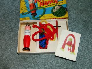 Vintage 1970’s Wooden Painted Knitting Nancy By Spears Games 2