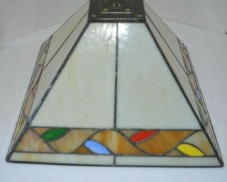 Stained Glass Lamp Shade - Tiffany Style - 3 " Top X12 " Bottom X8 " H - Euc