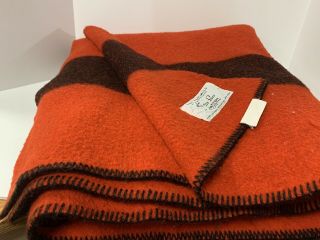 Vintage wool blanket The Old Mill Glen Laine - red - Nearly perfect 3