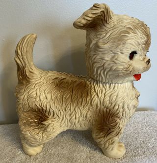 Vintage The Edward Mobley Co.  Arrow Squeaky Rubber Dog Blink Eyes 1960’s Brown