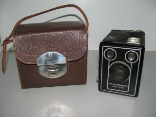 Kodak Brownie Six 20 Model D Film Camera And Case In Good Vintage