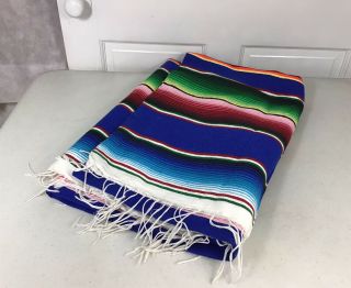 Mexican Wool Blanket Style Stripes Bright Colors Native Serape
