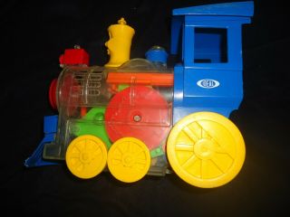 1970s Vintage Clear Plastic Wind - Up Childrens Choo - Choo Train By Ideal