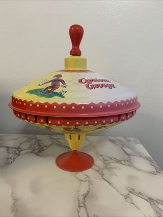 Curious George Metal Spinning Top Vintage Kids Children’s Toy