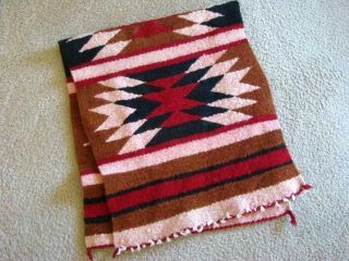 Old Hand Woven Native American Indian SADDLE BLANKET Rug Textile 3