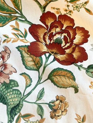 Grand Rideau Tissu Ancien Vintage Style Boussac Large Fleur Cotton Flower Fabric