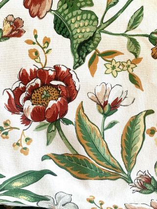 Grand Rideau Tissu Ancien Vintage Style Boussac Large Fleur Cotton Flower Fabric 3