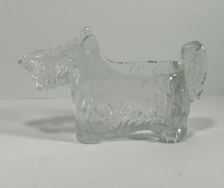 Vintage Clear Glass Scottie Dog Scottish Terrier Container Creamer