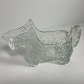 Vintage Clear Glass Scottie Dog Scottish Terrier Container Creamer 3