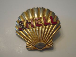 Vintage Shell Oil Gas Employee Hat Badge Pin