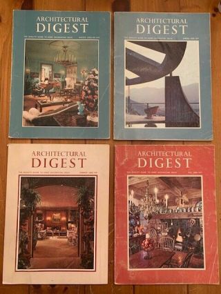 Four Vintage Mid Century Architectural Digest Winter 1968 - Fall 1969