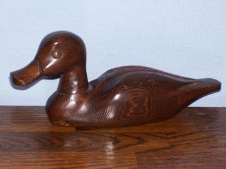 Vintage 8 " Carved Wood Duck,  Canada.  Look