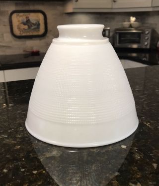 Vtg 6 " Fine Waffle Milk Glass Floor Lamp Shade Diffuser Torchiere 2 1/4” Fitter