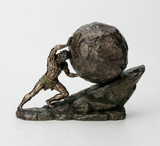 The Greek King Sisyphus N The Eternal Boulder Statue Figure Sculpture 8.  2 Inch T