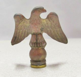 Vintage Brass Lamp Finial,  2 " High By 2 1/8 " Wide,  Eagle,  With 3/8 " Adapter