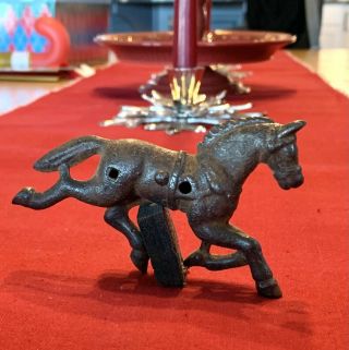 Antique Cast Iron 4 Inch Toy Horse From The 1910s Or 1920s