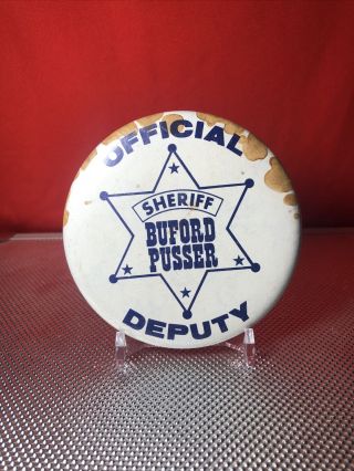 Sheriff Buford Pusser Vintage Pin Back Button 1964 - 1970 Mcnairy County,  Tn