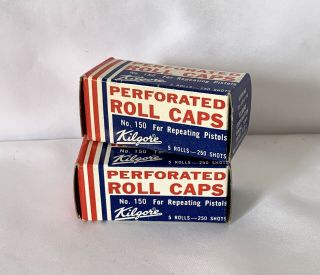 2 Vintage Boxes Of Kilgore No.  150 (250 Shots) Perforated Roll Caps Nos