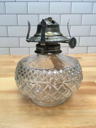 Vintage 1985 Lamplight Farms Oil Lamp Base Kerosene Model Nr 236 Austria Clear
