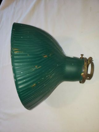 Vintage X - Ray Green & Silver Glass Shade Chicago,  Usa No.  778 Scoop