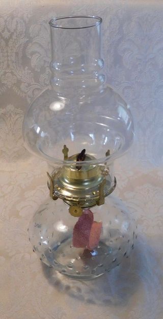 Vintage Lamplight Farms 12” Hobnail Glass Oil Lamp