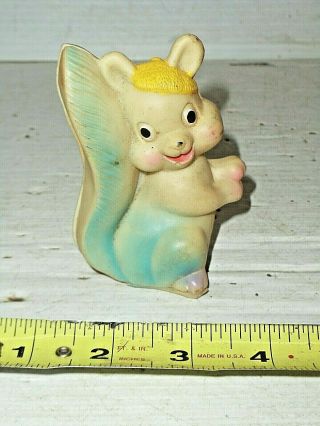 Old Vintage Rubber Baby Squeaky Toy Squirrel Japan