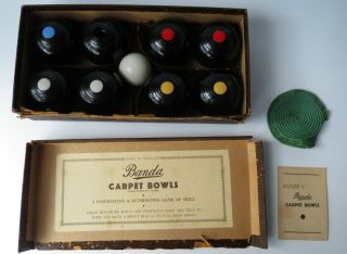 Vintage B & A Carpet Bowls The Indoor Carpet Game Banda England W/ Instructions