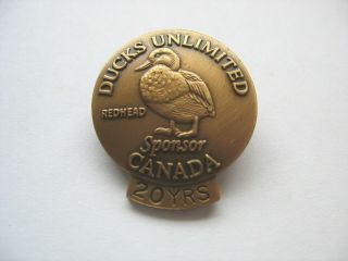 2007 Ducks Unlimited Canada - Lapel Pin - Bronze Sponsor - Redhead - 20 Year Pin