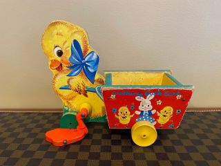 Vintage Fisher Price 305 " Walking Duck Cart " From 1957